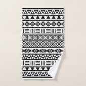 Aztec Influence Pattern II Black & White Handdoek (Handdoek)