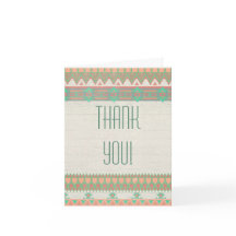 Aztec Inheemse Perzik/Aquablauw Bedankt