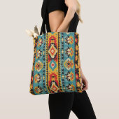 Aztec Inspired Geometric Tribal Tote Bag (Dichtbij)
