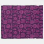 Aztec Inspired Pink Pattern Fleece Deken (Voorkant (Horizontaal))