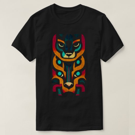 Aztec Jaguar Ancient Warrior Native Mexican Mythol T-shirt (Design voorkant)