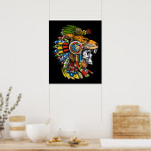Aztec Jaguar Mask Poster (Keuken)