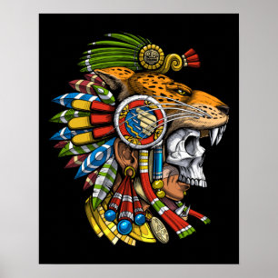 Aztec Jaguar Mask Poster