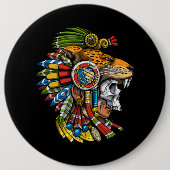 Aztec Jaguar Mask Ronde Button 6,0 Cm (Voorkant)