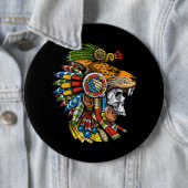 Aztec Jaguar Mask Ronde Button 6,0 Cm (In situ)