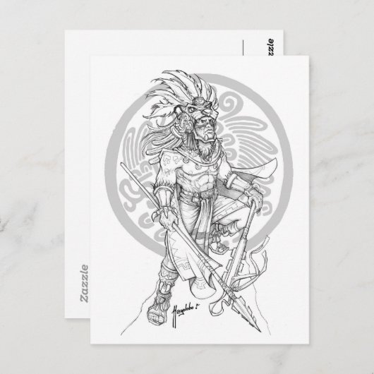 Aztec Jaguar Warrior Briefkaart (Voorkant / Achterkant)