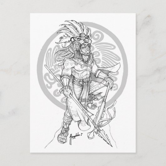 Aztec Jaguar Warrior Briefkaart (Voorkant)
