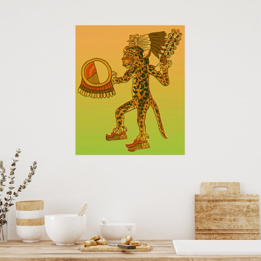 Aztec Jaguar Warrior Poster (Keuken)