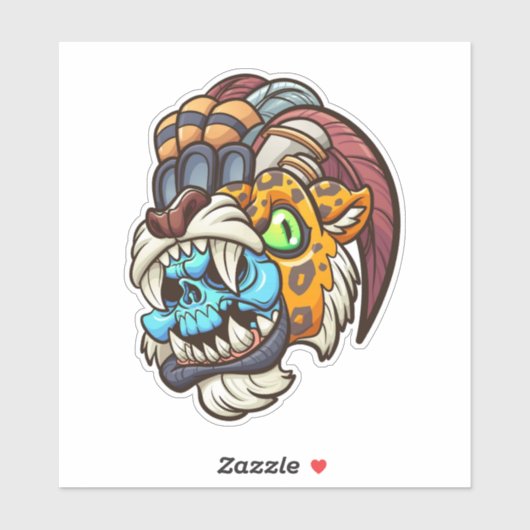 Aztec Jaguar Warrior Sticker (Vel)
