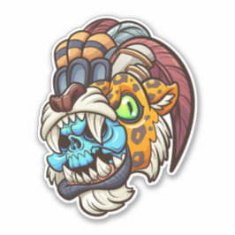 Aztec Jaguar Warrior Sticker