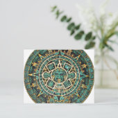 Aztec kalender in detail briefkaart (Staand voorkant)