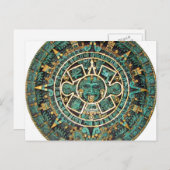 Aztec kalender in detail briefkaart (Voorkant / Achterkant)