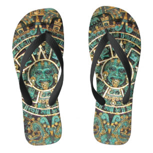 Aztec-kalender Teenslippers