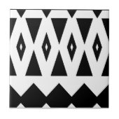 Aztec - Klassieke zwarte en witte tegel #2 Tegeltje (Voorkant)