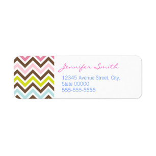 Aztec-kleuren - Chic Chevron Zigzag Pattern Etiket