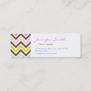 Aztec-kleuren - Chic Chevron Zigzag Pattern Mini Visitekaartje
