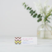 Aztec-kleuren - Chic Chevron Zigzag Pattern Mini Visitekaartje (Staand voorkant)