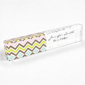 Aztec-kleuren - Chic Chevron Zigzag Pattern Naambordje