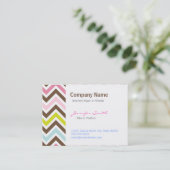 Aztec-kleuren - Chic Chevron Zigzag Pattern Visitekaartje (Staand voorkant)