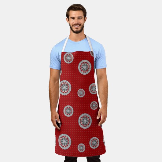 Aztec komt tegemoet aan Alien All-Over Print Schor Schort (Gedragen)