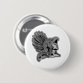 aztec-krijger ronde button 5,7 cm (Voorkant /achterkant)