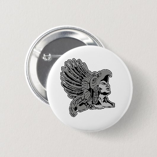 aztec-krijger ronde button 5,7 cm (Voorkant /achterkant)