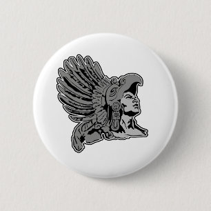 aztec-krijger ronde button 5,7 cm