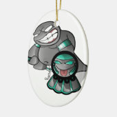 Aztec Lil Fat Belly Keramisch Ornament (Links)