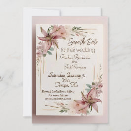 Aztec Lilly bruiloft Save The Date