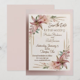 Aztec Lilly bruiloft Save The Date
