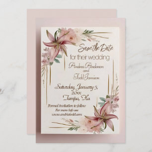 Aztec Lilly bruiloft Save The Date
