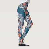 Aztec Mandala blauwgroen en oranje boho yoga leggi Leggings (Rechts)