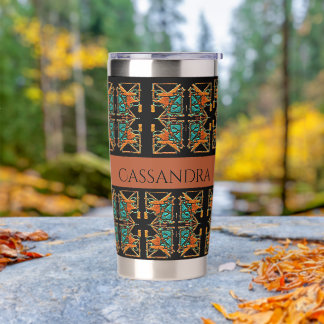 Aztec Mandala Gepersonaliseerd Geïsoleerde Drinkbeker