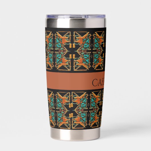 Aztec Mandala Gepersonaliseerd Geïsoleerde Drinkbeker (Voorkant)