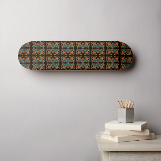 Aztec Mandala Skateboard (Muurkunst (Horizontaal))
