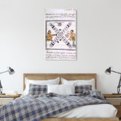 Aztec mannen gokken Patoli Canvas Afdruk (Insitu (Slaapkamer))