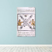 Aztec mannen gokken Patoli Canvas Afdruk (Insitu (Houten vloer))