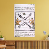 Aztec mannen gokken Patoli Canvas Afdruk (Insitu (Woonkamer))