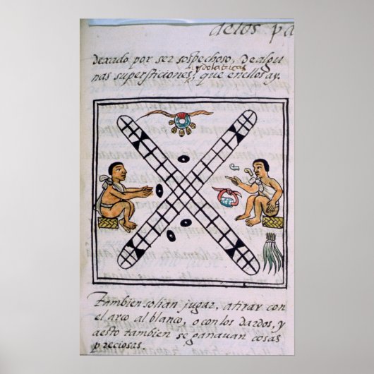 Aztec mannen gokken Patoli Poster (Voorkant)
