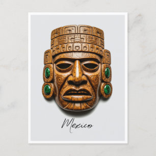 Aztec Mask Mexico Travel Briefkaart