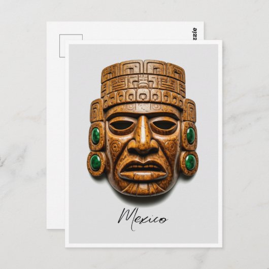 Aztec Mask Mexico Travel Briefkaart (Voorkant / Achterkant)