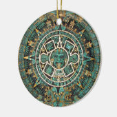 Aztec Mayan Ancient Round Disk Calendar Keramisch Ornament (Links)