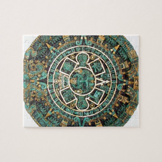 Aztec Mayan Ancient Round Disk Calendar Legpuzzel (Horizontaal)