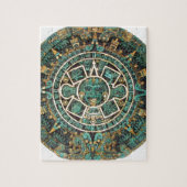 Aztec Mayan Ancient Round Disk Calendar Legpuzzel (Verticaal)
