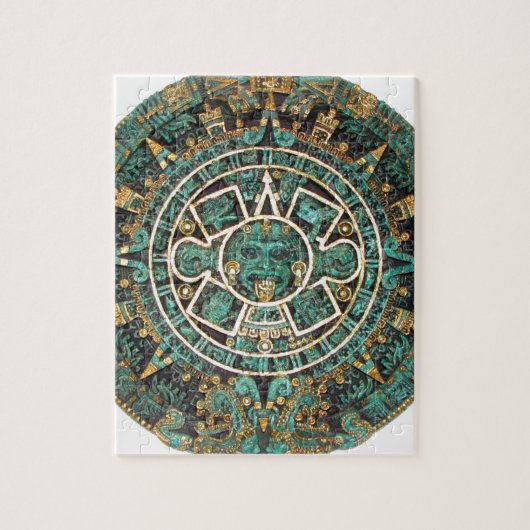 Aztec Mayan Ancient Round Disk Calendar Legpuzzel (Verticaal)