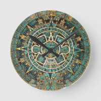 Aztec Mayan Ancient Round Disk Calendar