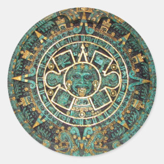 Aztec Mayan Ancient Round Disk Calendar Ronde Sticker