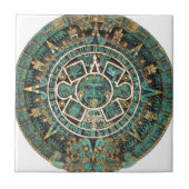 Aztec Mayan Ancient Round Disk Calendar Tegeltje (Voorkant)