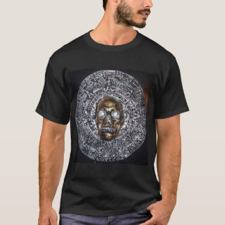 aztec mayan kalender met schedel t-shirt