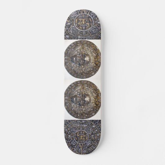 Aztec Mayan-kalender met schedelskateboard Persoonlijk Skateboard (Voorkant)